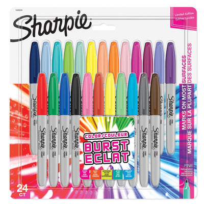 Sharpie Permanent Markers Colour Burst Assorted Colours - Pack of 24