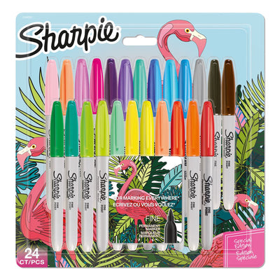 Sharpie Permanent Markers Flamingo Assorted Colours - Pack of 24