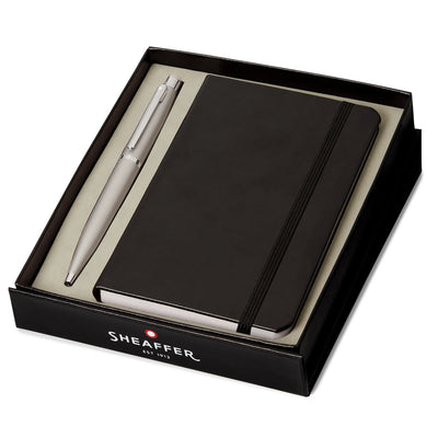 Sheaffer VFM Ballpoint Pen and A6 Notebook Set - Strobe Silver
