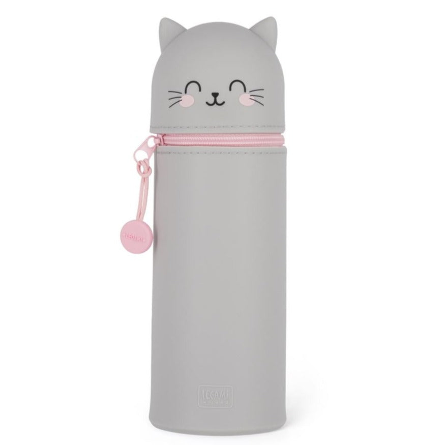 Legami Kawaii 2 in 1 Soft Silicone Pencil Case Kitty Executive Pens