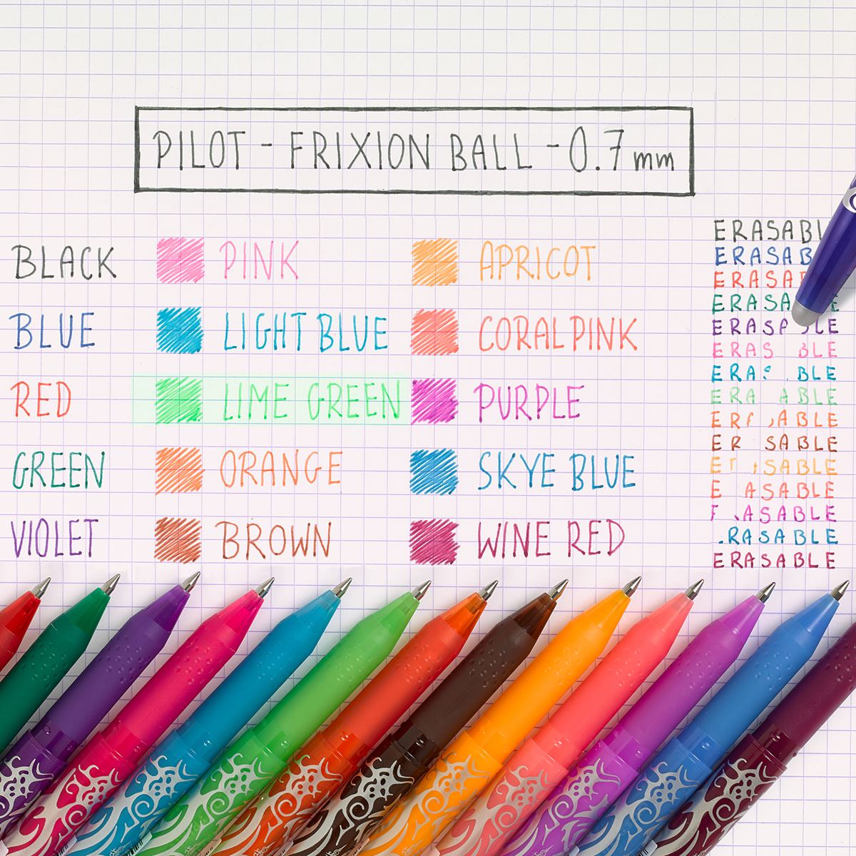 Pilot FriXion Ball Erasable Rollerball Pen - Coral Pink