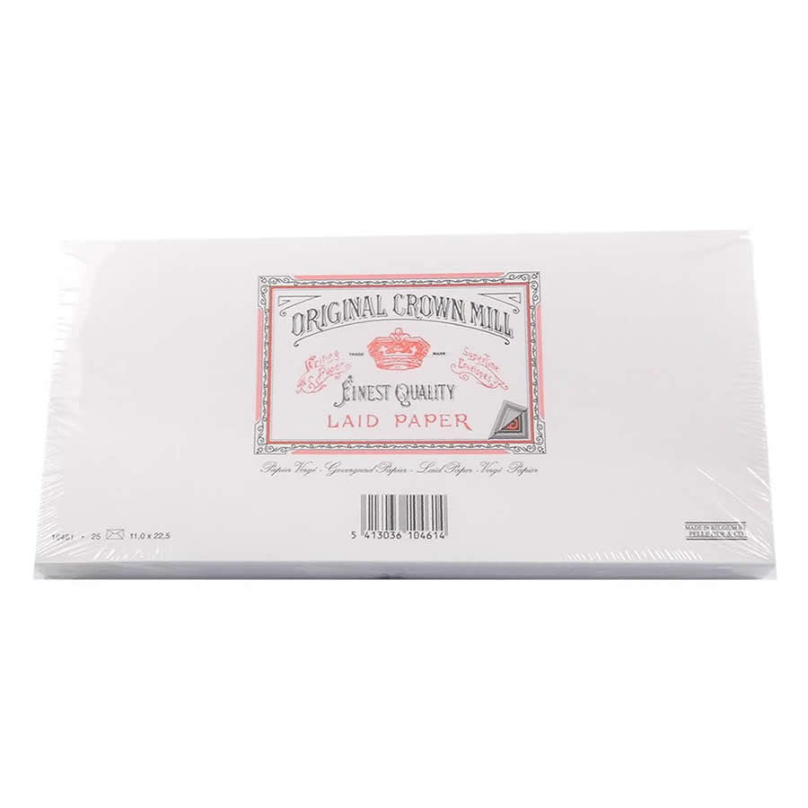 Original Crown Mill Classic Laid Envelopes - DL White
