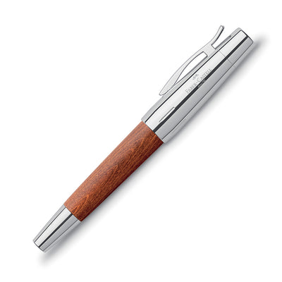 Faber-Castell E-motion Chrome & Wood Rollerball Pen   - Brown