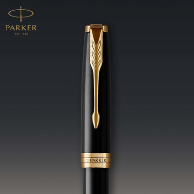 Parker Sonnet Laque Black Gold Trim Fountain Pen