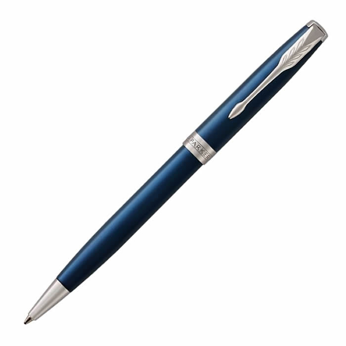 Parker Sonnet Blue Lacquer and Chrome Trim Ballpoint Pen