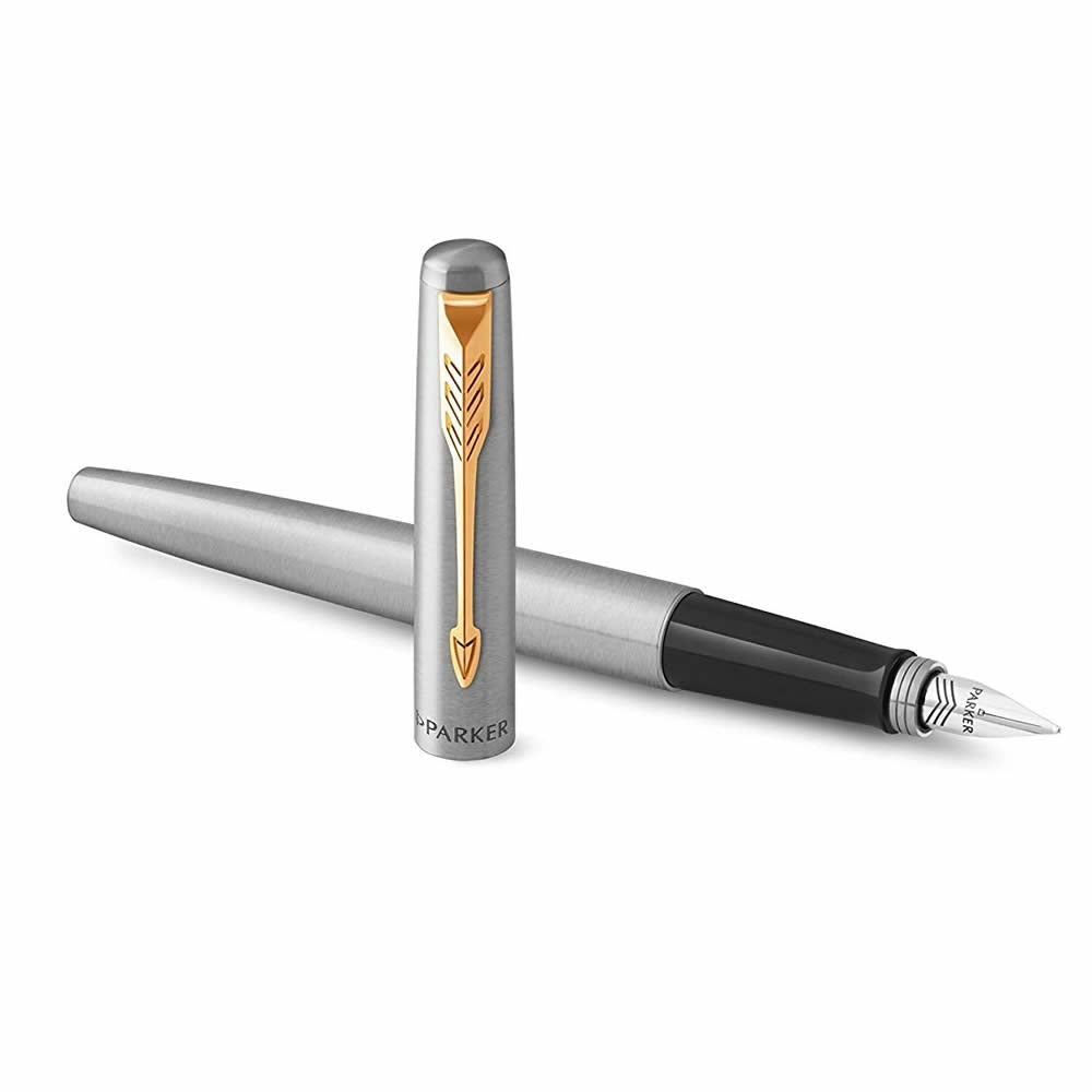 Parker Jotter Stainless Steel Gold Trim Fountain Pen Executive