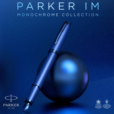 Parker IM Blue Monochrome Rollerball & Fountain Pen Set