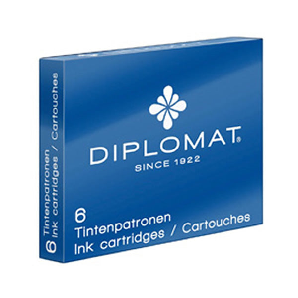 Diplomat Blue Ink Cartridges - 6 Pack