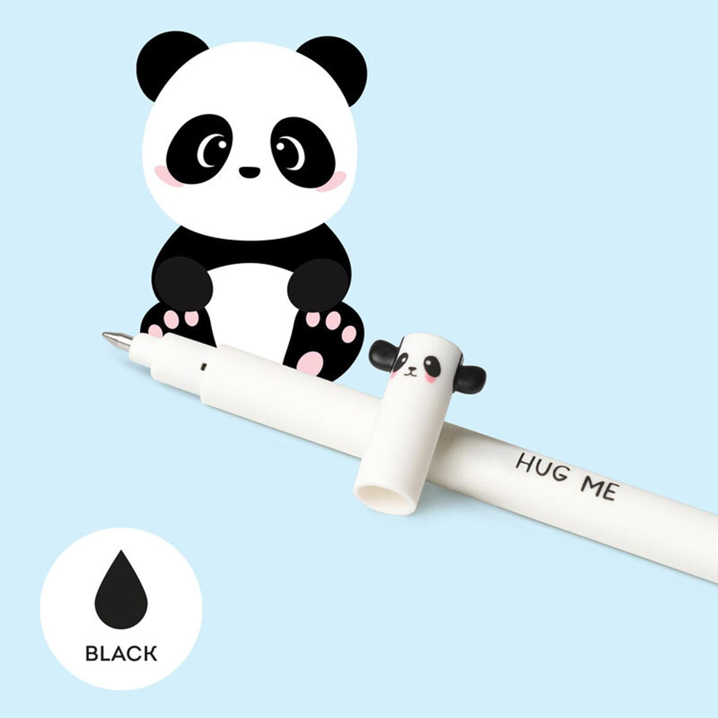 Legami Black Erasable Gel Pen - Panda