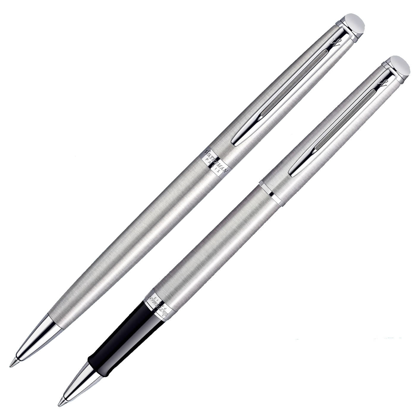 Waterman Hemisphere Stainless Steel Chrome Trim Ballpoint & Rollerball