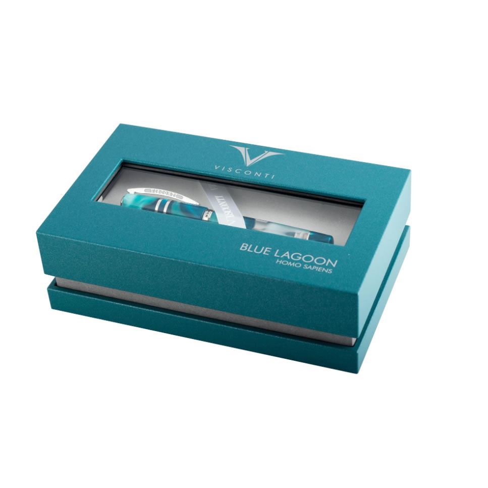 Visconti Homo Sapiens Blue Lagoon Fountain Pen Medium Nib - Limited Edition