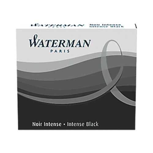Pack of 6 Short International Waterman Fountain Pen Cartridges - Black