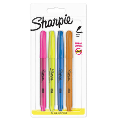 Sharpie Accent Chisel Tip Pocket Highlighter - Assorted Colours x 4