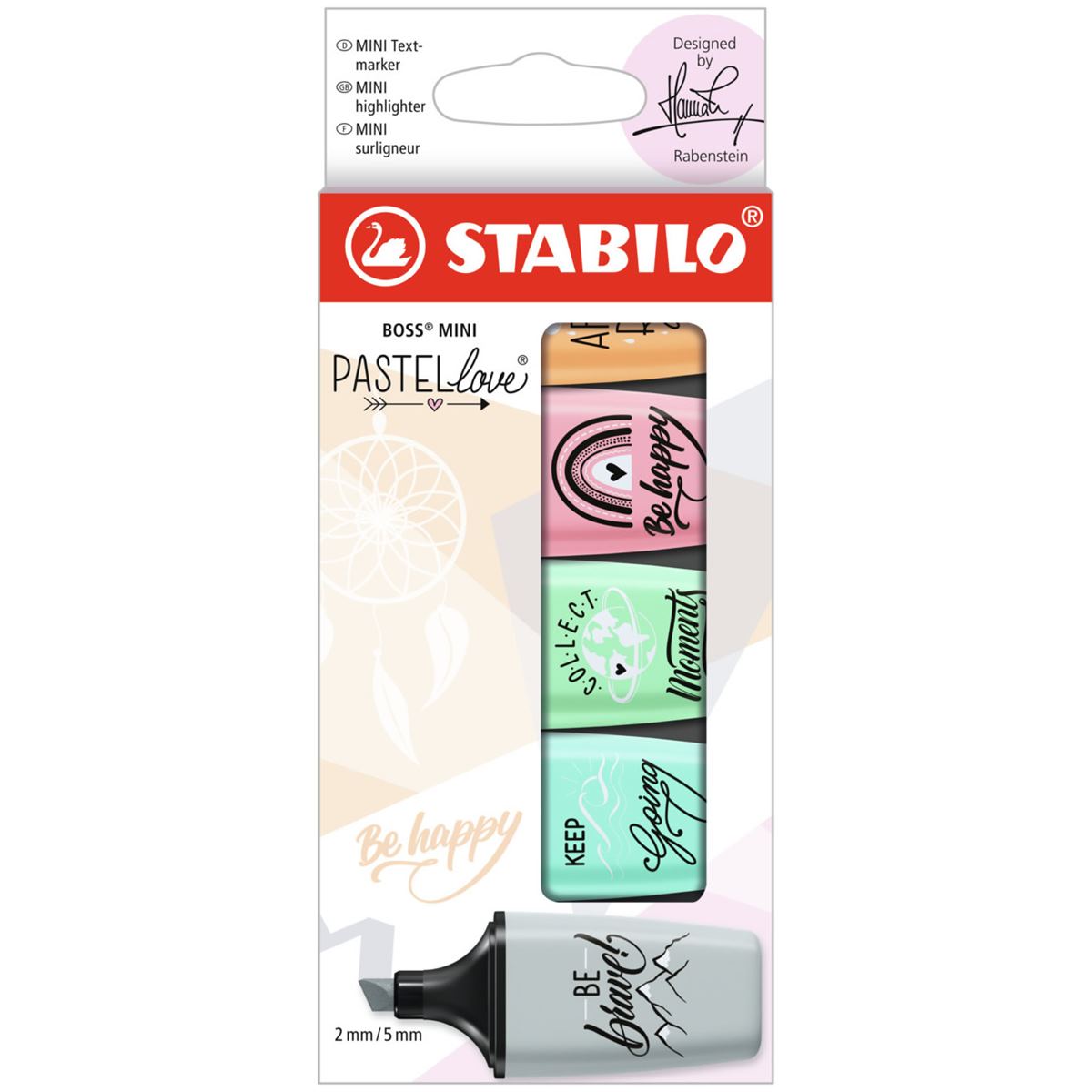 STABILO BOSS MINI Pastellove Assorted Highlighters - Pack of 5