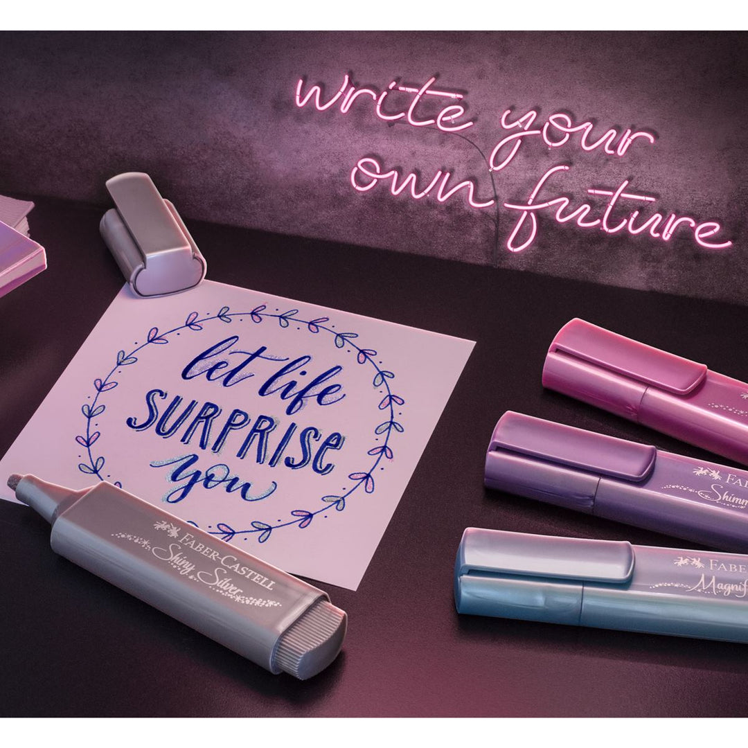 Faber-Castell Highlighter Textliner 46 Desk Set - 24 Assorted Colors (Neon, Pastel, Metallic), Chisel Tip