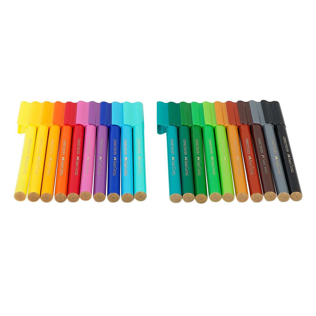 Faber-Castell Set 24 Pennarelli Con Punta Di Fibra Dino – Colori Standard, Metallici E Neon, Con Adesivi Di Dinosauri - 3