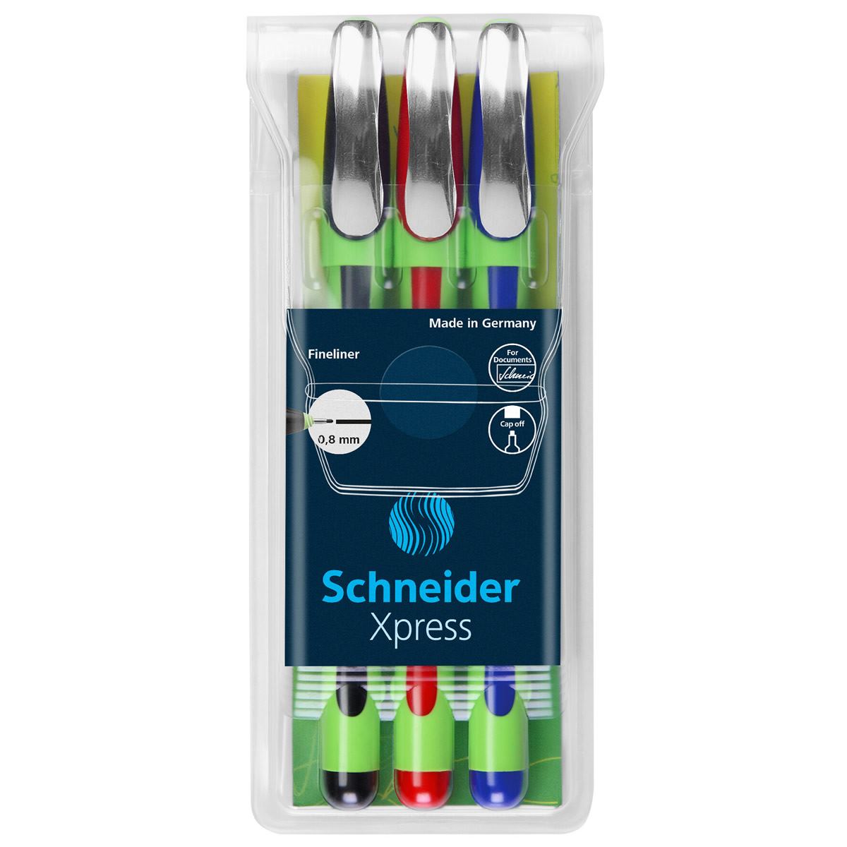 Schneider Xpress Waterproof Fine Liner Pens - Pack of 3