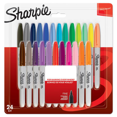 Sharpie Permanent Markers Assorted Colours - Pack of 24