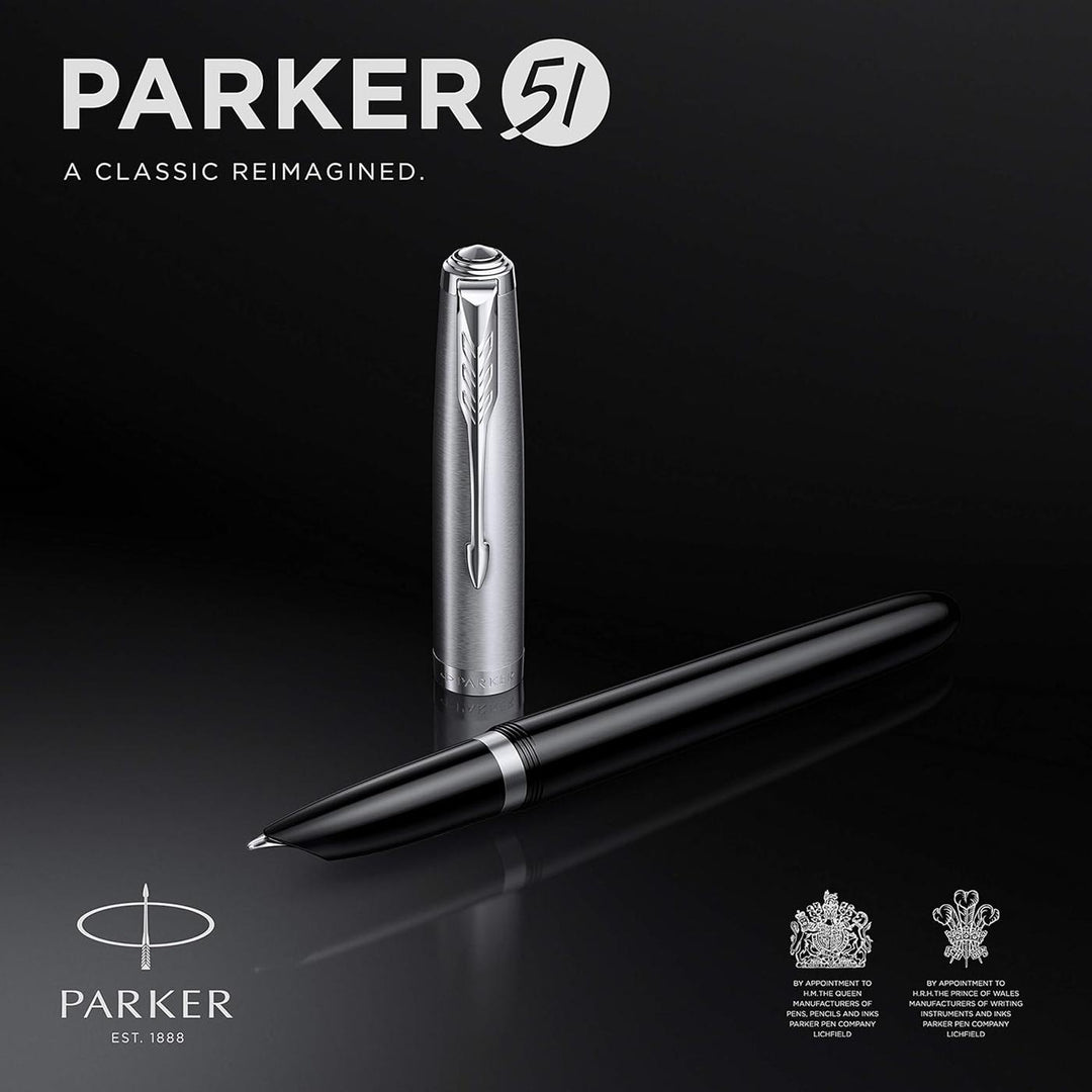 Parker 51 Core Black with Chrome Trim Fountain Pen | Executive
