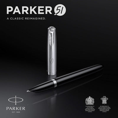 Parker 51 Core Black with Chrome Trim Fountain Pen