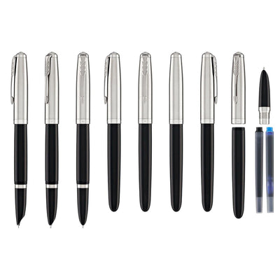Parker 51 Core Black with Chrome Trim Fountain Pen