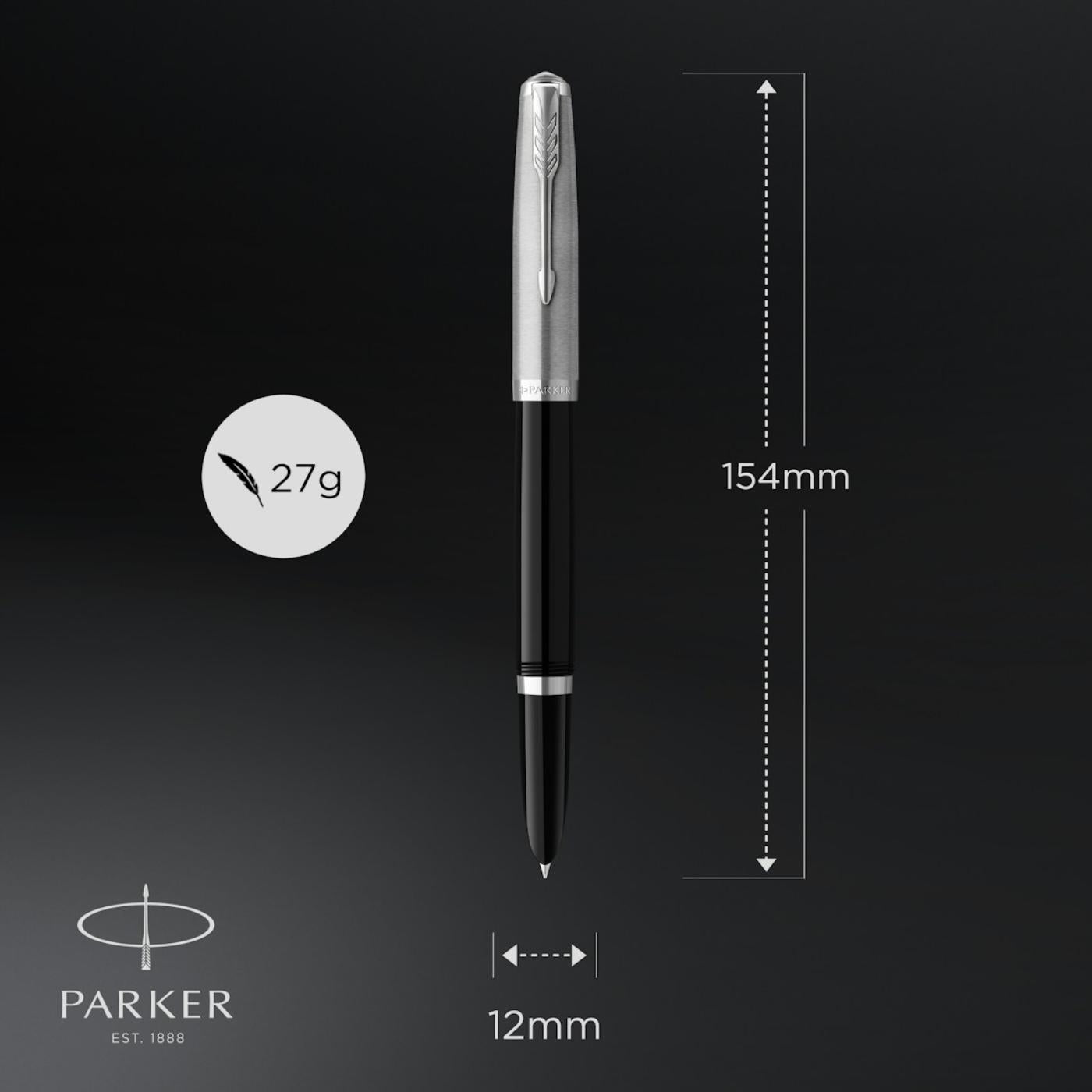 Parker 51 Core Black with Chrome Trim Fountain Pen