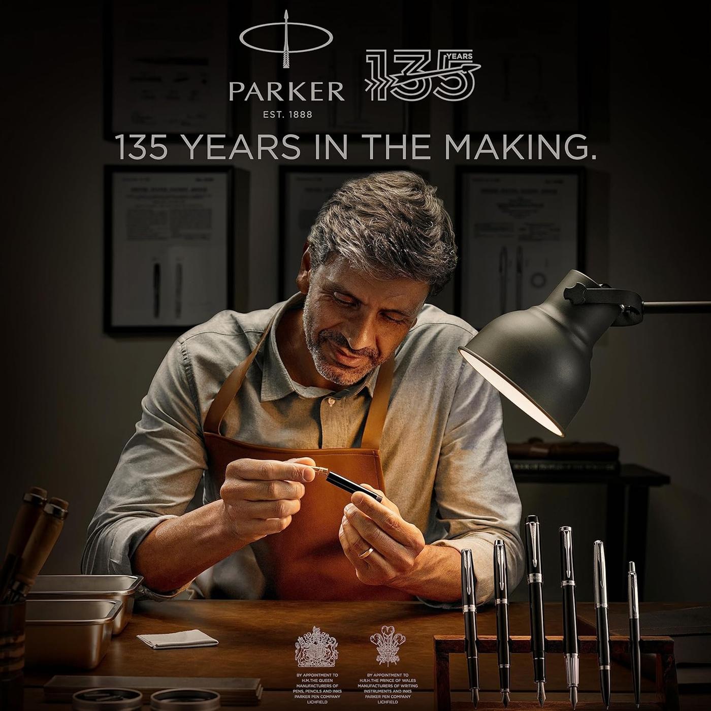 Parker 51 Deluxe Black with Gold Trim - 18k Gold Point Ballpoint Pen