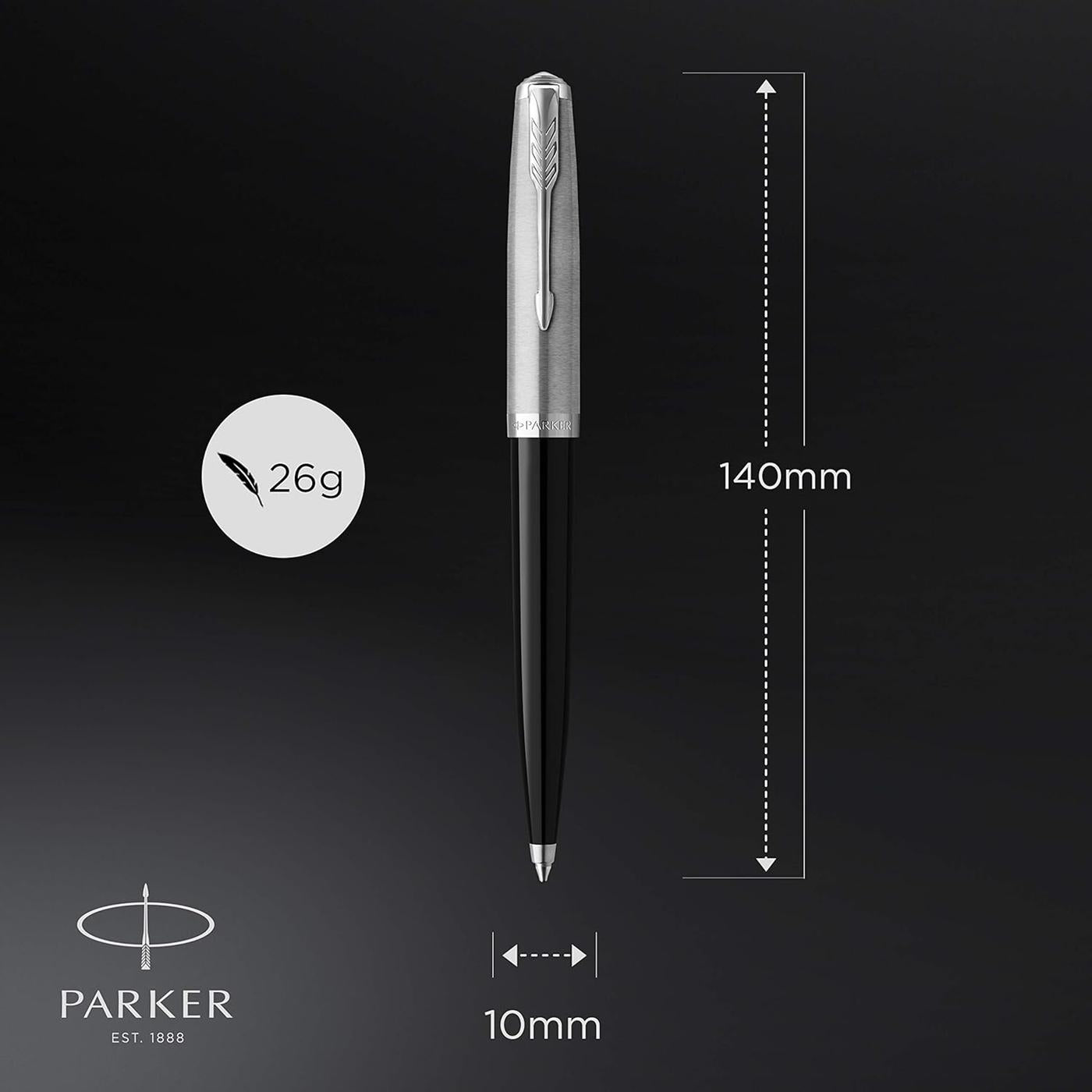 Parker 51 Black with Chrome Trim Ballpoint Pen