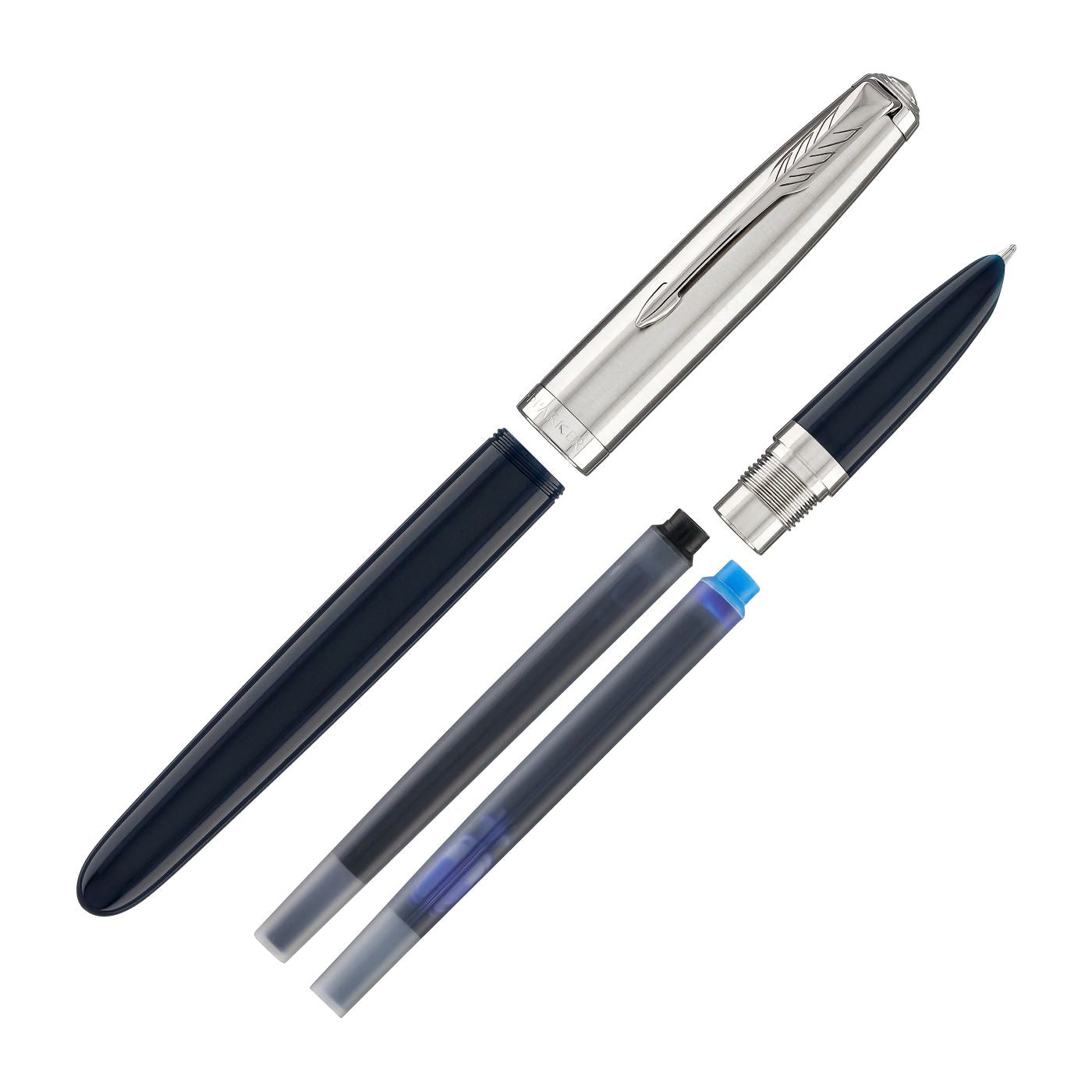 Parker 51 Midnight Blue with Chrome Trim Fountain Pen