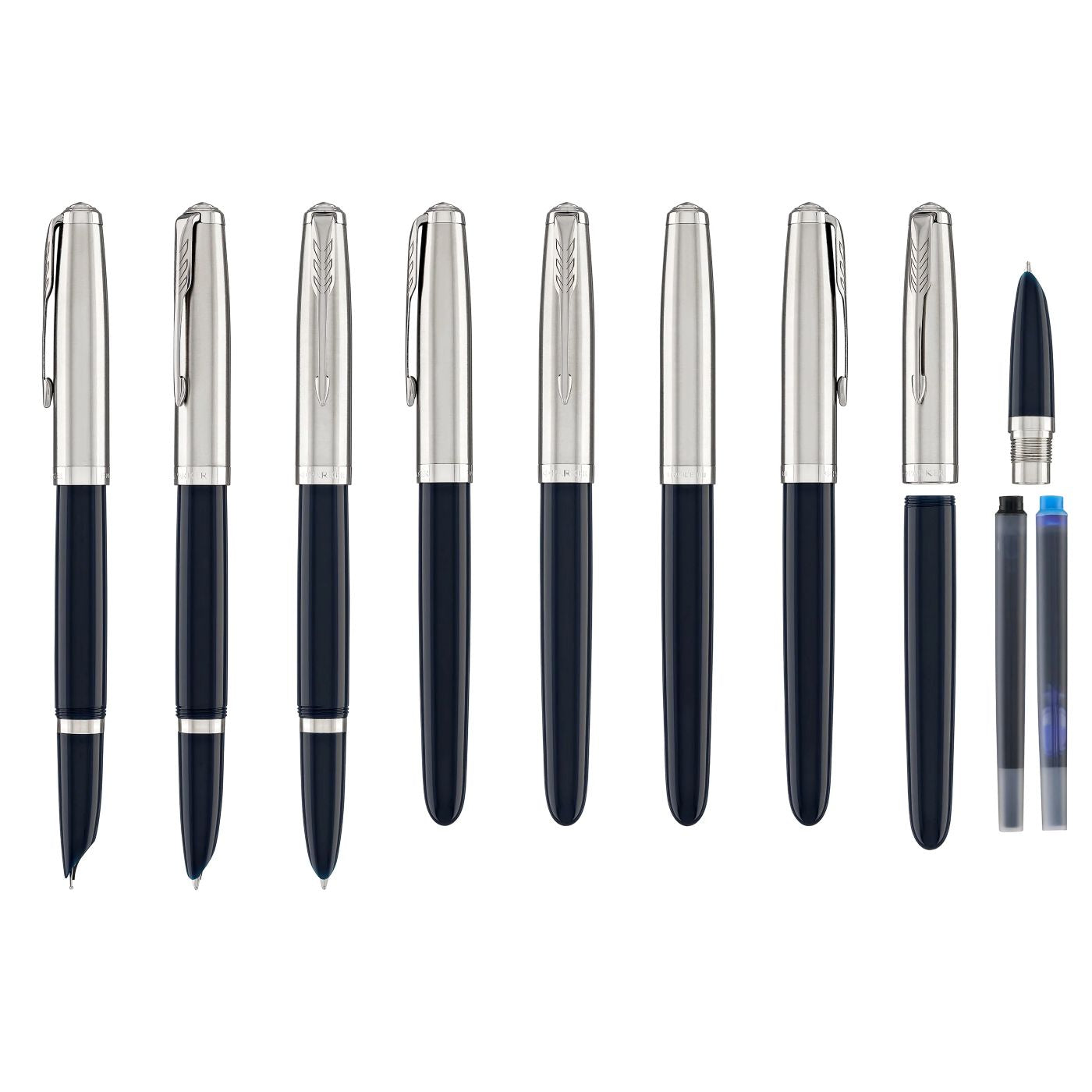 Parker 51 Midnight Blue with Chrome Trim Fountain Pen