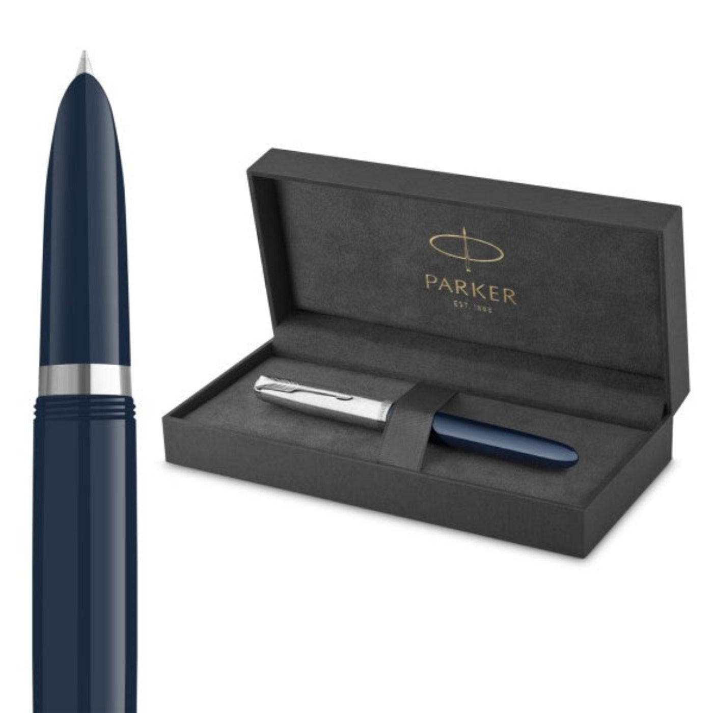 Parker 51 Midnight Blue with Chrome Trim Fountain Pen