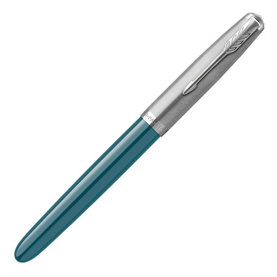 Parker 51 Teal Blue with Chrome Trim Fountain Pen