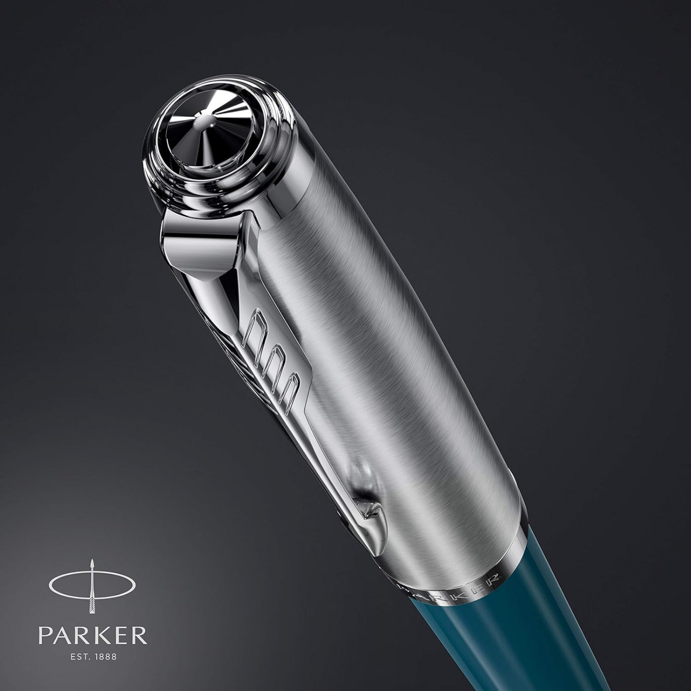 Parker 51 Teal Blue with Chrome Trim Fountain Pen