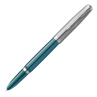 Parker 51 Teal Blue with Chrome Trim Fountain Pen