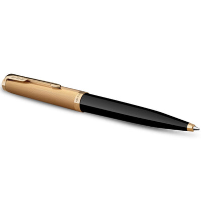 Parker 51 Deluxe Black with Gold Trim - 18k Gold Point Ballpoint Pen