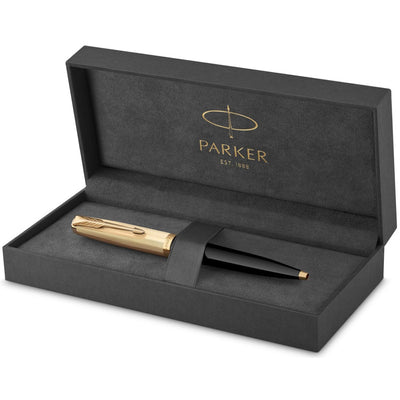 Parker 51 Deluxe Black with Gold Trim - 18k Gold Point Ballpoint Pen