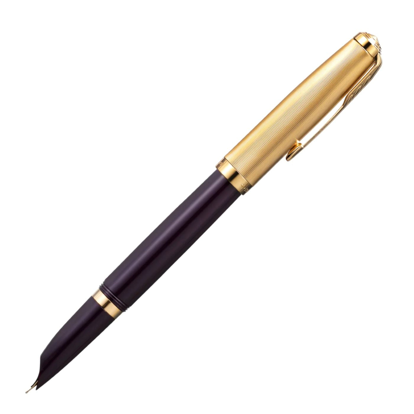 Parker 51 Deluxe Plum with Gold Trim - 18k Gold Nib Fountain Pen