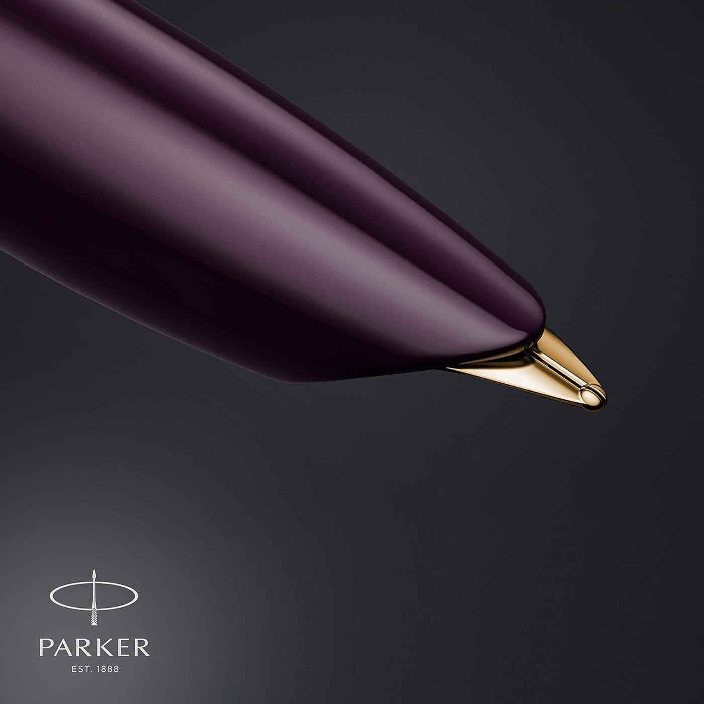 Parker 51 Deluxe Plum with Gold Trim - 18k Gold Nib Fountain Pen