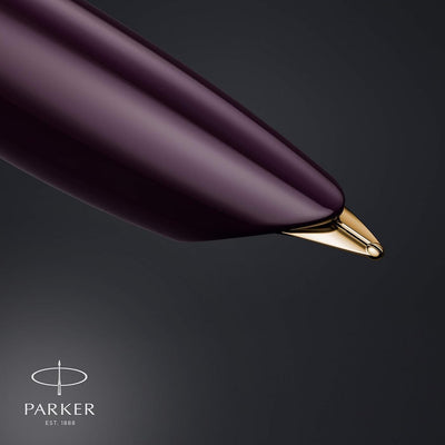 Parker 51 Deluxe Plum with Gold Trim - 18k Gold Nib Fountain Pen