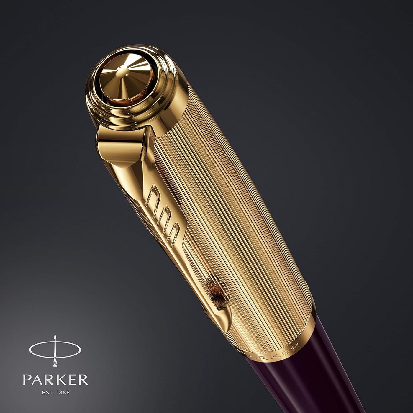Parker 51 Deluxe Plum with Gold Trim - 18k Gold Nib Fountain Pen