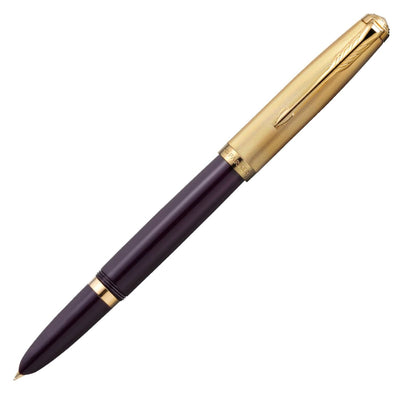 Parker 51 Deluxe Plum with Gold Trim - 18k Gold Nib Fountain Pen