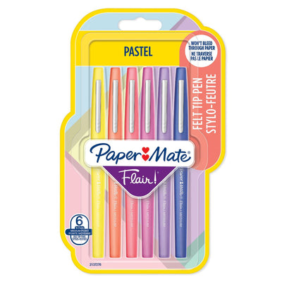 Paper Mate Flair Pastel Felt Tip Pens - Pack of 6