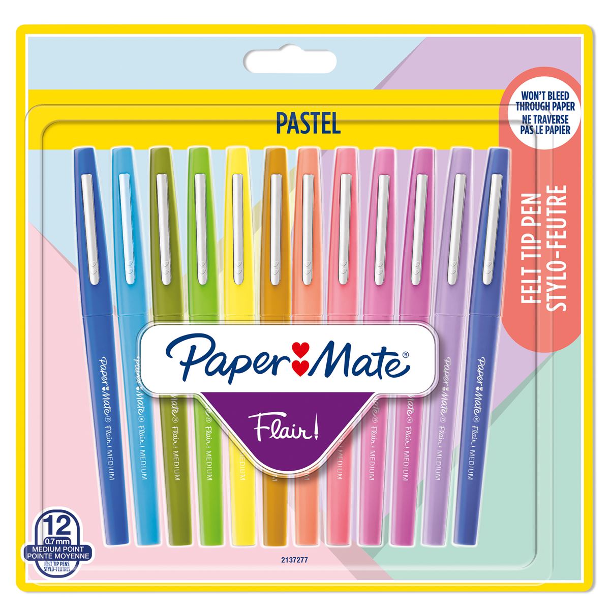 Paper Mate Flair Pastel Felt Tip Pens - Pack of 12