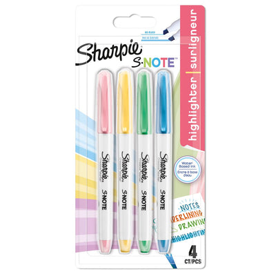 Sharpie S-Note Pastel Highlighters - Pack of 4