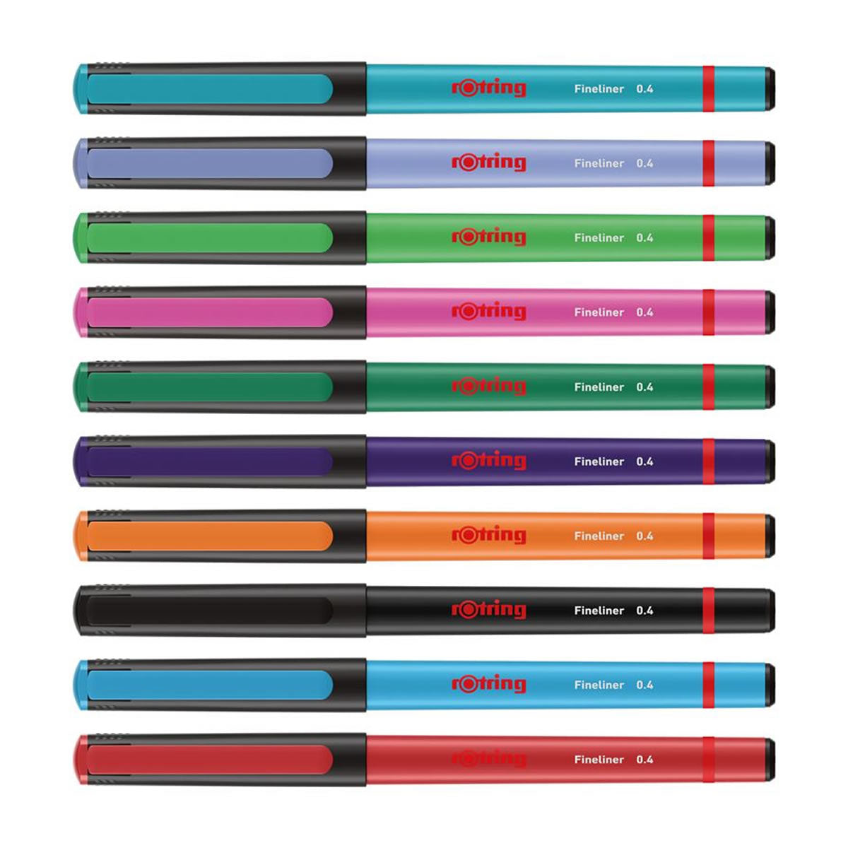 Rotring Liner Fineliner Pens 0.4 mm - Pack of 10