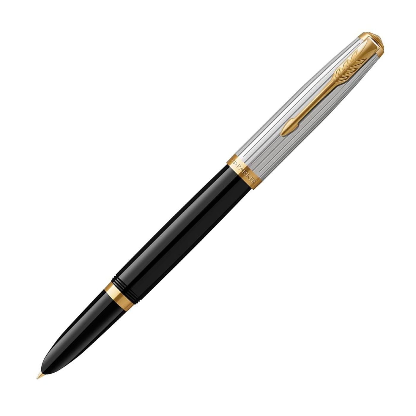 Parker 51 Black with Gold Trim Fountain Pen - Premium Collection