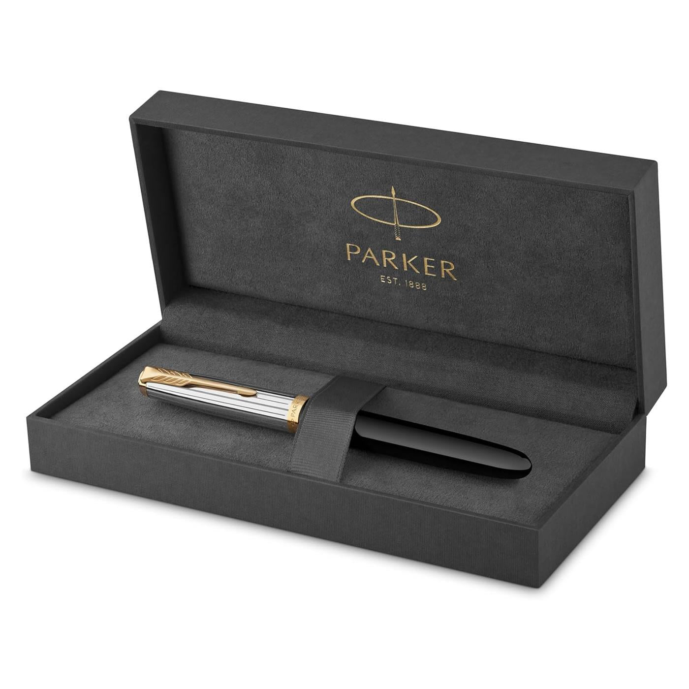 Parker 51 Black with Gold Trim Fountain Pen - Premium Collection