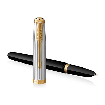 Parker 51 Black with Gold Trim Fountain Pen - Premium Collection