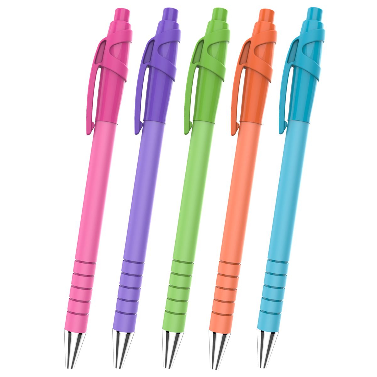 Paper Mate Flexgrip Ultra Bright Ballpoint Pens - Black Ink - Pack of 5