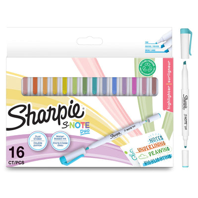 Sharpie S-Note Duo Pastel Highlighters - Pack of 16